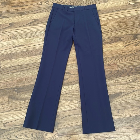 Banana Republic Navy Blue Mid-Rise Trouser Leg Logan Pants - Picture 2 of 7